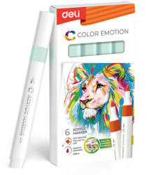 Deli Marker acrilic vernil color emotion Deli - Set 6 (DLEC193A-LG)