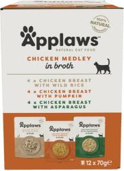 Applaws tasakos eledel, multipack csirkehús válogatás, levesben 12 × 70 g