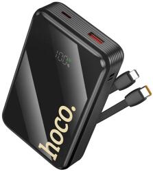 hoco. Q37A USB+Type-C гнездо 20000mAh, PD бързо зарядно устройство + фиксиран кабел Type-C/мълния, ЧЕРНО (Q37A)