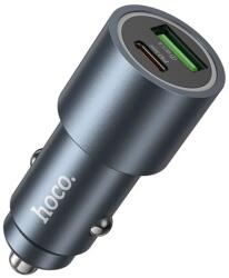 hoco. Z60 autós töltő Type-C+USB 48W PD gyorstöltő LED fekete (Z60)