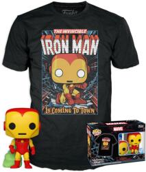 Funko Pop! Marvel Holiday Iron Man Glows In The Dark and T Shirt S Figurina