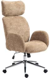 HomCom irodai szék állítható fejtámlával, ergonomikus íróasztali szék, dönthető funkcióval, állítható magasságú, barna