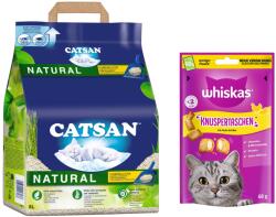 CATSAN 8l Catsan Natural macskaalom+60g Whiskas Temptations ropogós falatok csirke & sajt macskasnack ingyen