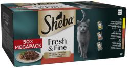 Sheba 50x50g Sheba Fresh & Fine csirke, marha & kacsa szószban nedves macskatáp