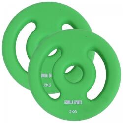 Gorilla Sports Súlytárcsa szett 2 x 3 kg zöld (101051-00035-0006) - kokiskashop Súlytárcsa