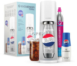 SodaStream Limitált kiadású TERRA White PEPSI MADE BY ME Megapack szódagép