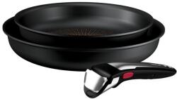 Tefal Set 3 piese Tefal Ingenio Excellence+ P0009653, tigaie de 22/26 cm, maner detasabil, tehnologie FUSIONCORE, Thermo-Signal, invelis antiaderent, aluminiu. inductie (P0009653)