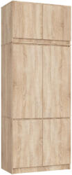 AKORD Furniture Factory AKORD CLP S90 Szafa Nadstawką 6 Ajtós Laminált Forgácslap Sonoma Tölgy (AKO-SP0PSYSS904DSONNAD010)