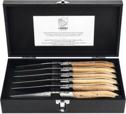 Laguiole Luxury Line Set de cuțite pentru friptură 6 buc. , lemn de stejar, lamă netedă Tacam