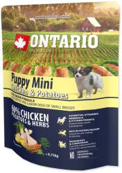 ONTARIO Puppy Mini csirke & burgonya 0, 75kg kutyaeledel