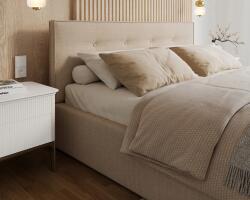 VOX bútor KING 160-as kárpitozott franciaágy - 160x200 Krémszín