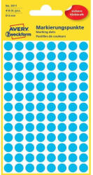 AVERY Etikett címke, o8mm, jelölésre, 104 címke/ív, 4 ív/doboz, Avery kék (RRAV3011)