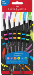 Faber-Castell Ecsetkészlet 2, 4, 6, 8, 10, 12 puha tapintású kerek/lapos Faber-Castell 6klf. fekete szín (RR68360)