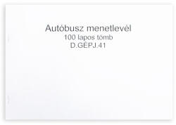  Autóbusz menetlevél A4, 100lap, os fekvő D. GEPJ. 41 (RR32290)