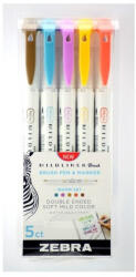Zebra Ecsettoll készlet, kétvégű Zebra Mildliner Warm, 5 különböző szín (RR64445)