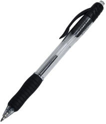 BLUERING Golyóstoll 0, 7mm, nyomógombos, gumírozott fogórész, fekete átlátszó test, Bluering® R2, írásszín fekete (RRBR894823)