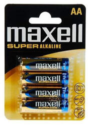 Maxell Elem AA ceruza LR6 1, 5V Super tartós alkaline 4 db/csomag, Maxell (RR31532)