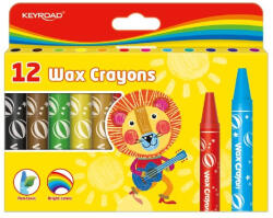 Keyroad Zsírkréta készlet 14x100mm 12 db/bliszter Keyroad Wax Crayon vegyes színek (RR38553)