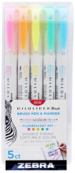 Zebra Ecsettoll készlet, kétvégű Zebra Mildliner Fluorescent, 5 különböző szín (RR64444)