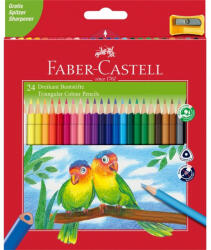 Faber-Castell Színes ceruza készlet háromszögletű + hegyező Junior papagáj Faber-Castell 24klf. szín (RR68132)