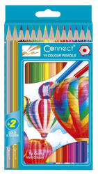 Connect Színes ceruza készlet, hatszögletű Connect 14 klf. szín (RR107019)