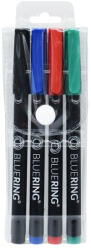 BLUERING Rostirón, tűfilc alkoholos készlet, 1mm OHP Bluering® M, 4 klf. szín (RR21388)