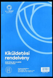 Bluering Kiküldetési rendelvény a hivatali, üzleti utazás költségtérítéshez A4, álló 25x2lapos B. 18-73/UJ Bluering® (RRNYOMTB1873UJ)
