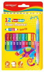 Keyroad Rostirón, filctoll kétvégű készlet 12 db/doboz Keyroad duo fiber marker 24 klf. szín (RR43653)