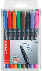 STABILO Alkoholos marker készlet 0, 7mm, STABILO OHPen F, 8 klf. szín (RR42388)