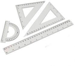  Vonalzókészlet, 30cm, vonalzó, szögmérő, 45° és 60° háromszög vonalzók 4 db/csom (RR5999093839206)