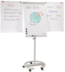 Franken Flipchart tábla mobil 68x105cm, mágneses, 2 db segédkarral, 5 görgős Premium line F2400/N Franken (RR30837)