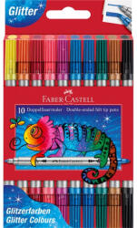 Faber-Castell Rostirón, filctoll készlet, kétvégű csillámos Faber-Castell 10 klf. szín (RR68252)