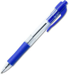 BLUERING Golyóstoll 0, 7mm, nyomógombos, gumírozott fogórész, kék átlátszó test, Bluering® R2, írásszín kék (RRBR894809BL)