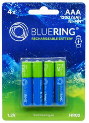 BLUERING Elem tölthető akku AAA mikro HR03 1200mah 4 db/csomag, Bluering® (RRBR895837)