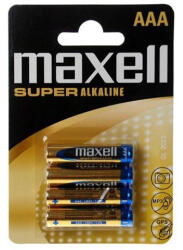 Maxell Elem AAA mikro LR03 1, 5V Super tartós alkaline 4 db/csomag, Maxell (RR31531)