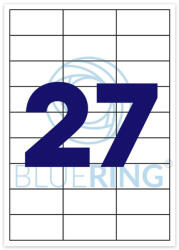 BLUERING Etikett címke, 70x32mm, 100 lap, 27 címke/lap Bluering® (RRBRET129)