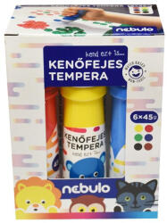 Nebulo Tempera készlet, kenőfejes, 45 ml, Nebulo 6 klf. szín (RR53856)
