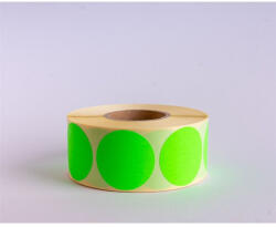  Etikett címke, 38mm, körcímke tekercses, 1000 címke/tekercs fluo zöld (RR67719)