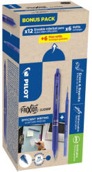 Pilot Rollertoll 0, 7mm, törölhető Pilot Frixion Clicker GreenPack, 12 toll + 12betét, írásszín kék (RR57158)
