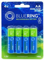 BLUERING Elem tölthető akku AA ceruza HR6 2600mah 4 db/csomag, Bluering® (RRBR895820)