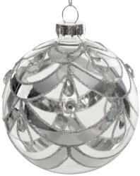  Üveg karácsonyfadísz sz177a Ezüst 8 cm