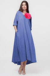 SHOPIKA Rochie lunga A-line oversize, din in, albastru lavanda Talie unica