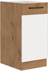 Lempert Niki 30. konyha 40 D 1F BB 40x82x52cm fényes fehér/lancelot tölgy (munkalap nélkül)