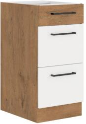 Lempert Niki 30. konyha 40 D 3S BB 40x82x52cm fényes fehér/lancelot tölgy