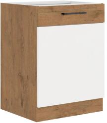 Lempert Niki 30. konyha 60 D 1F BB 60x82x52cm fényes fehér/lancelot tölgy (munkalap nélkül)