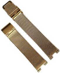  Brățară Metalică Aurie / Argintie - Centered Notched Strap - 20 mm exterior / 9 mm crestătură - Pentru ceasuri cu urechiușe speciale (WZ5568)