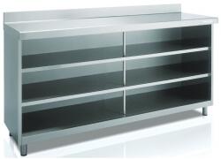 Docriluc Masa lucru inox DOCRILUC ECM35-200, cu rebord, 1 raft, lungime 2020 cm, picioare reglabile