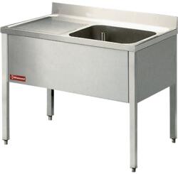 DIAMOND Masa inox DIAMOND L1210S/6-KD, chiuveta 1 rezervor, cu baza (L1210S/6-KD) Chiuveta
