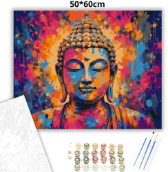  Vibráló Buddha csendje - számfestő készlet - 50×60 cm (Keret nélkül)