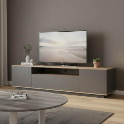 FDY Comoda TV Winary, culoare sonoma-antracit, 180 x 44.5 x 44.5 cm